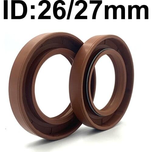 1/ 2PC ID 26/27 MM Viton Oil Seal Skeleton Brown Fluoro FKM Fluorine Rubber Hydrauli Spring U Lip TC Ring Gasket 26x35x7 26x36x7