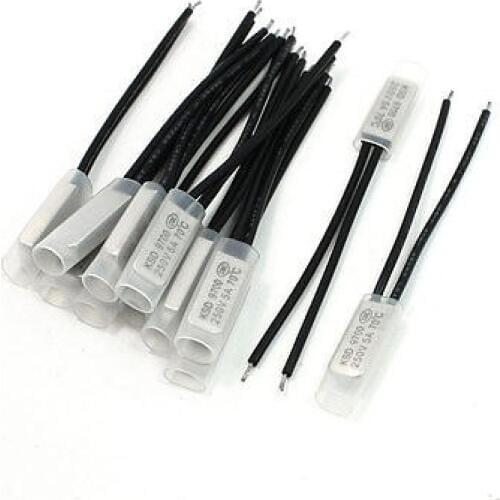 12 Pcs Normal Close 70C Bimetal Thermal Protector Thermostat Switch 250V 5A