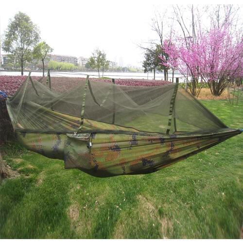 240*120cm Portable camouflage hammock with mosquito net outdoor camping survival Leisure Parachute nylon swings mesh hammock