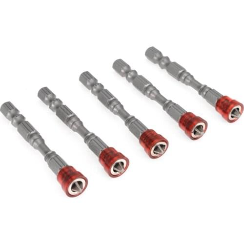 5pcs 65mm Single Head Magnetic Screwdriver Bits PH2 Anti-Slip Hex Shank Electric Screw Drive Screwdriver