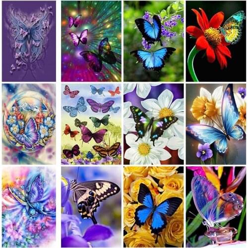 DIY 5D Diamond Painting Butterfly Diamond Embroidery Animal Cross Stitch Full Round Drill Mosaic Rhinestone Manual Home Decor