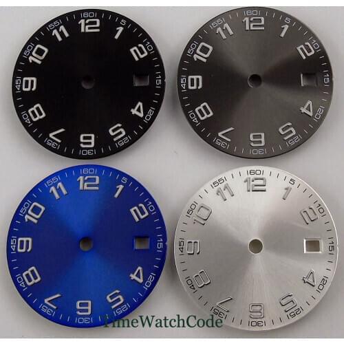 29mm Watch Dial Spare Parts Fit For Miyota8215 821A 82 Series Mingzhu2813 3804 Green Lume Scale Arabic Numerals