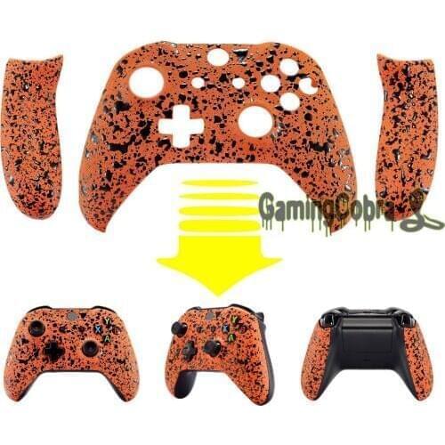 Textured Orange Front Housing Shell w/ Back Panels Repair Parts for Xbox One S X Controller - SXOFP06+SXOJ0113