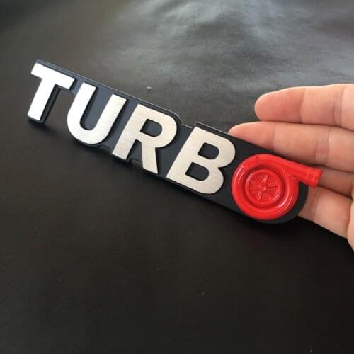 1 Pcs 3D Metal TURBO Logo Emblem Rear Badge Car stickers Decals DIY Decoration Accessories For Frod Bmw Ford Car Styling