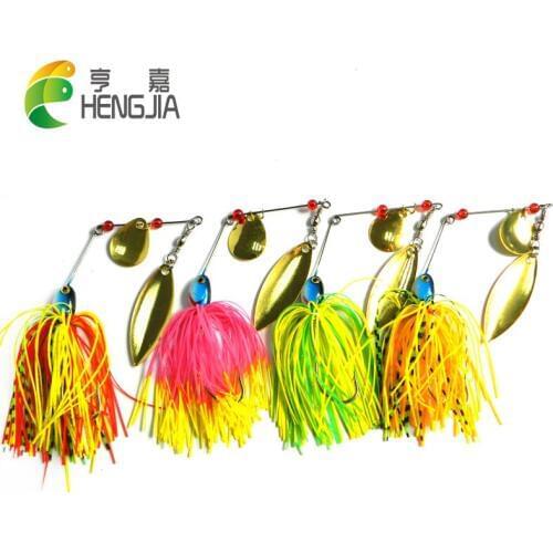 HENGJIA 1pc 17g head buzzbaits hard Metal sequins lures wobblers sinking Fishing Lures Spinnerbait Blade pesca fishing tackles
