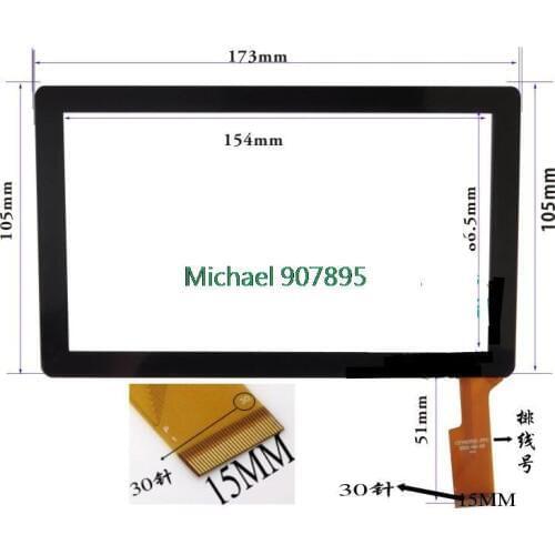 HJ003pcG00A-Fpc handwriting touch screen 7inch panel noting size and color