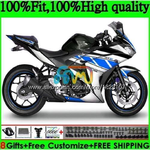 Injection For YAMAHA YZF R3 R25 R 25 YZFR25 Silvery blue 14 15 16 17 113BS.84 YZF-R3 YZF-R25 YZFR3 2014 2015 2016 2017 Fairings