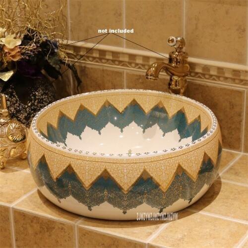 JY-9805 Bathroom Basin No Fade No Crack Easy Cleaning Art Washbasin Ceramics Sink High-Temperature Sintering Washing Basin Bowl