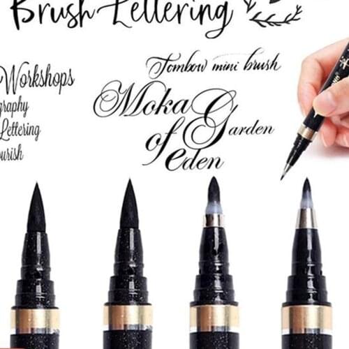 Calligraphy Pens - 6pcs Calligraphy Set for Beginners Refillable Black Brush Marker Pens for Writing, Lettering,Signature