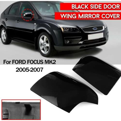 Left right side car rearview mirror wing cover box trim shiny blackfor forD for FOCUS MK2 2005 2006 2007 Styling
