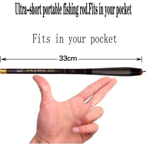 Hot Sale New Fishing Rod Ultra Short Section Pocket Fishing Rod Carbon Ultra Light Super Hard Mini Fishing Rod Stream Rod 33cm