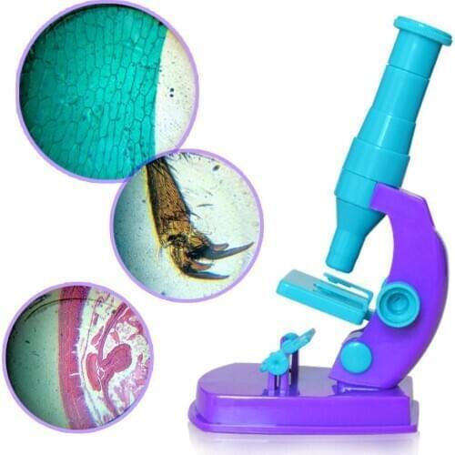 Kids 150X DIY Microscope Science Experiment Equipment Puzzle Early Education Toy