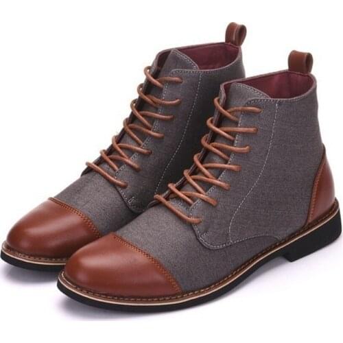 Winter Men Snow Boots Warm Plush Plus Size Men Boots Pointed Toe Winter Casual Leather Shoes Men Chelsea Boots Pop Work Boots