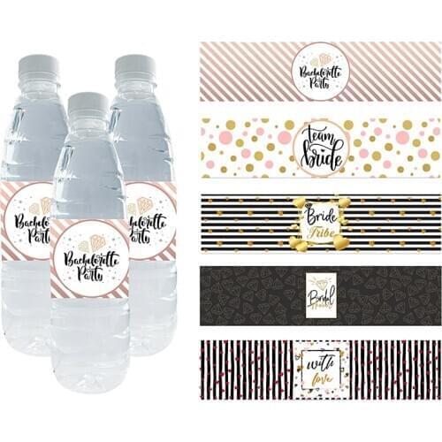 10pcs Team Bride Party Bottle Stickers Water Bottle Labels Bride To Be Hen Night Bachelorette Bridal Shower Wedding Decoration