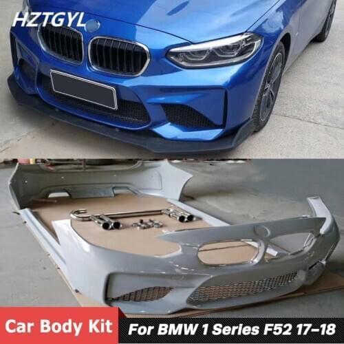 PP Unpainted Front Rear Bumper Side Skirts Lip Car Body Kit For BMW 1 Series F52 Facelift M2 Style 2017-2018