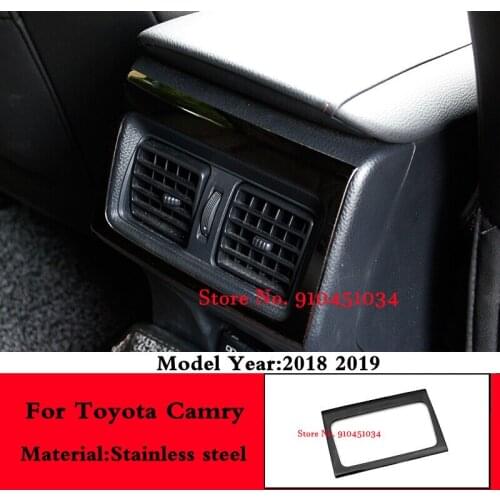 Stainless Steel Car Rear Air Conditioning Vent Outlet Trim Cover Sticker Accessories For Toyota Camry 70 XV70 2018 2019 2020