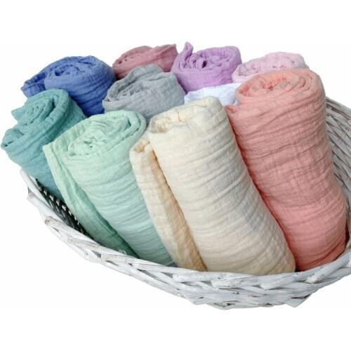 Newborn Swaddle Wrap Baby Blankets Muslin 100% Cotton Infant Blanket Baby Bath Towels Bedding Summer Solid Blanket for Newborn