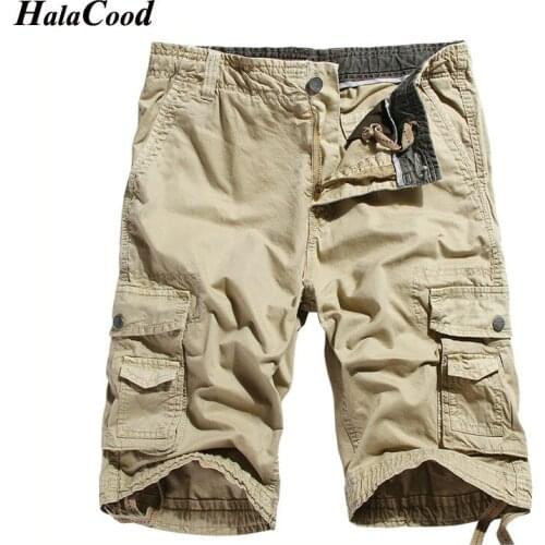 HALACOOD Brand Mens Military Cargo Shorts New Army Camouflage Tactical Shorts Men Cotton Loose Work Casual Short Pants Plus Size