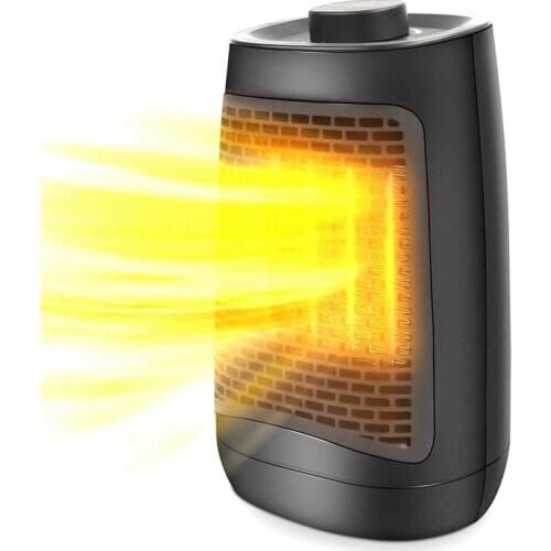 New US Plug 1200W 3 Modes Ptc Portable Mini Space Heater for Office&Home with Overheating and Tilt Protection(Black)