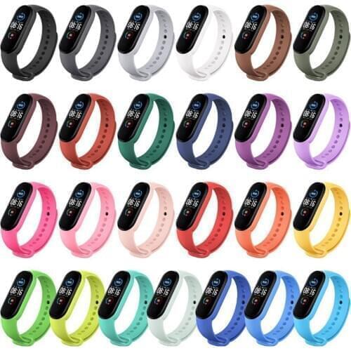 2021 wholsale Strap For Xmi Mi Band 5 Silicone Wristband Bracelet Replacement For Xmi Band 4 MiBand 5 Wrist Color TPU Strap