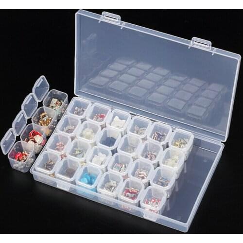 28 Grid Dismountable Diamond Painting Accessories Diamond Embroidery Cases PP Plastics Box Organizer Home Storage boxes