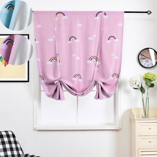 Thicken Cartoon Blackout Curtains For Children Bedroom Living Room Decor Kitchen Roman Curtains Blind Polyester Window Curtains