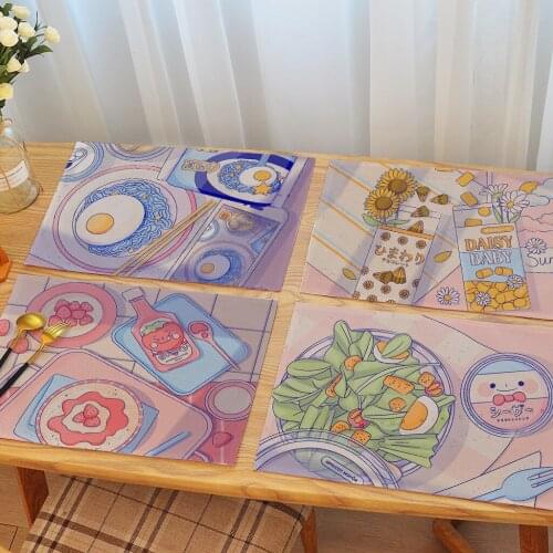 Girl Student Desk Table Mat Decoration Physical Photography Props Cute Pink Placemat Tablecloth Snack Cloth Art Mat