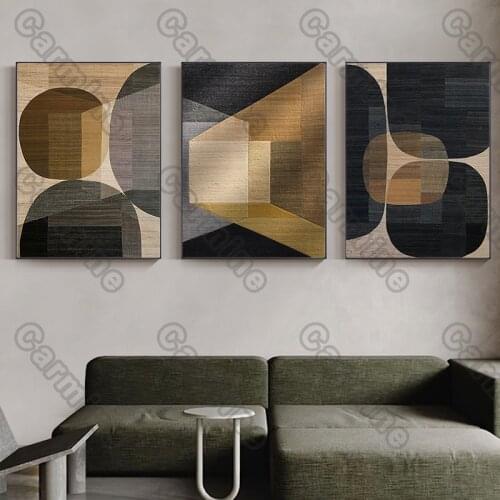 Geometric Art Poster Dark Shape Still Life Canvas Painting Wall Art Home Decoration for Living Room and Bedroom Frameless Style