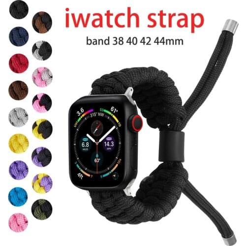 Nylon Watch Strap for Apple Watch 38mm 40mm 42mm 44mm Band for Apple Watch Series 6 4 SE 3 Sport Iwatch 5 Bracelet Braided Belt