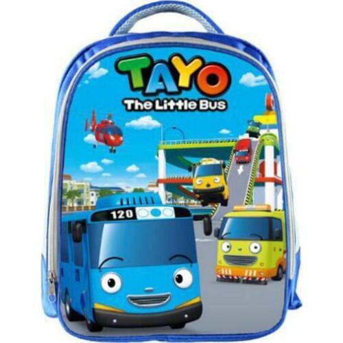 TAYO Bus Blue School Bags for Teenagers Cartoon Cars 13 inch 3D Printing Boys Girls Children Backpack Kids School Bag