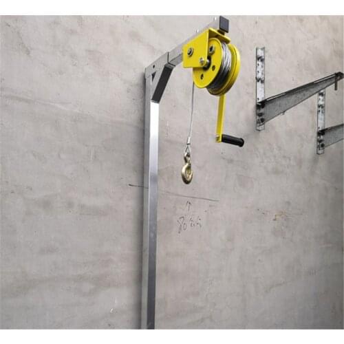 Crane folding self-locking manual winch assembly air conditioner props Galvanized Outdoor outside installation lifting tool