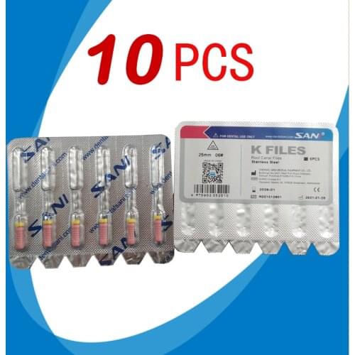 Sani Dental Endodontic Instruments Endo File K File Stainless Steel / Root Canal File Manual Hand Use 06 Taper Dentistry Clinic