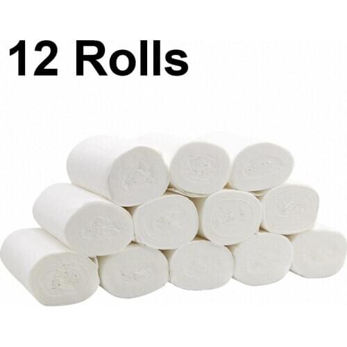 12 Rolls/Lot Roll Paper Toilet Paper 5 Layers Bathroom Toilet Kitchen Paper White Tissue Cleaning Paper Wood Pulp Paper