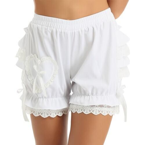 Vintage Lace Lolita Style Short Pants Women Bloomers Latern Pumpkin Shorts Layered Ruffles High Elastic Waist Short Underskirts