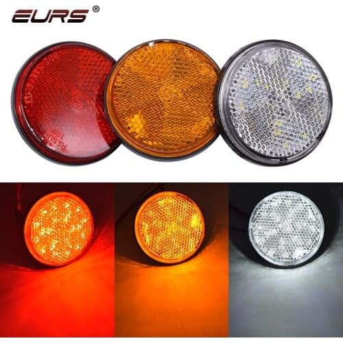1Pcs 24 LED Motorcycle Brake light Car Round Tail Lights Turn Signal Light Lamp Reflectors Truck Side Warning Tailight Bulbs