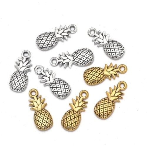 20Pcs Antique Silver Plated Ananas Pineapple Charms Pendant DIY Bracelets Necklace Jewelry Making Craft Wholesale