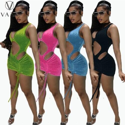 VAZN 2021 Hot Boho Bikini Solid Shinny Set High Street Tracksuit Top Short Pant Sexy Young High Waist Skinny Women 2 Piece Set