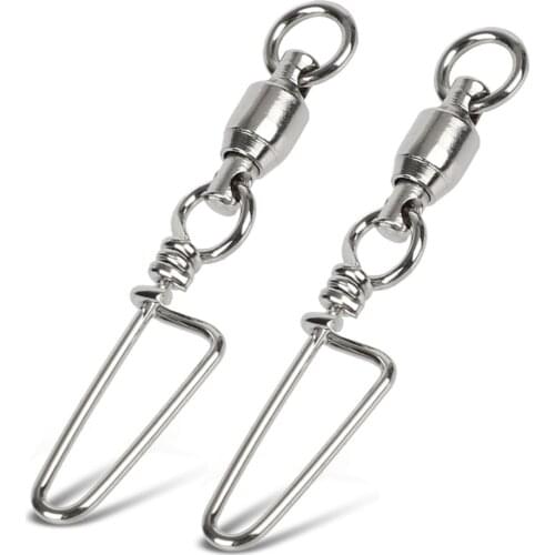 5pcs Copper plus stainless steel Ball Bearing Fishing Swivels Snap Different Size Rolling Sea Swivels Snaps Connector 4004