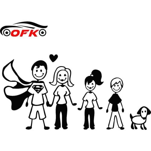 Car Stickers Decor Motorcycle Decals Happy Family Decorative Accessories Creative Sunscreen Waterproof PVC,24cm*12cm