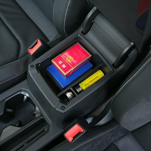 Car Armrest Center Storage Box Container Glove Organizer Holder Case For Volkswagen VW Tiguan mk2 2016 2017 2018 Accessories
