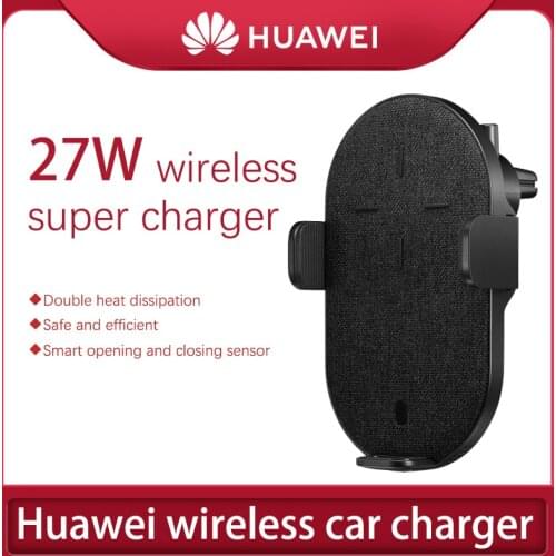 Huawei 27W SuperCharger Wireless Car Charger Qi Standard TÜV Certified Phone Holder Fast Charging for Mate 30 Pro iPhone 11
