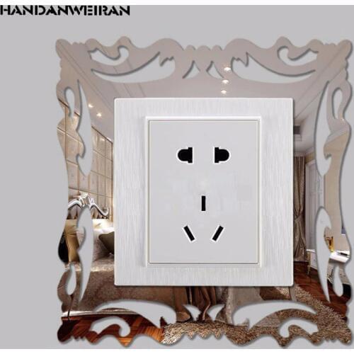 Flower vine Mirror switch sticker acrylic murals DIY home decoration stickers Flower vine switch