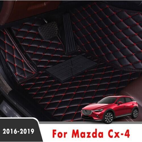 For Mazda Cx-4 2019 2018 2017 2016 Car Floor Mats Interior Accessories Protect Carpets Auto Anti Dirty Waterproof Leather Rugs