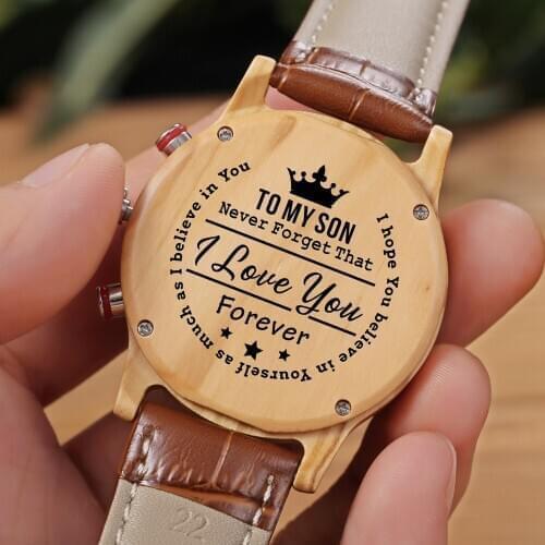 To My Son-I Love You Forever Engraved Watch Luxury Wrist Men Watch Custom Personalized Watches Gifts