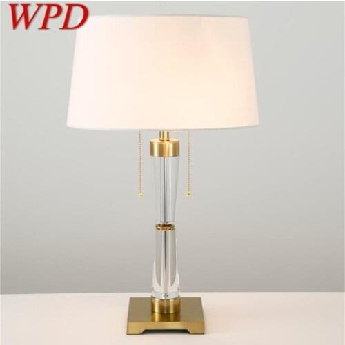 WPD Postmodern Crystal Table Lamp Simple LED Decorative Desk Lighting for Home Bedside