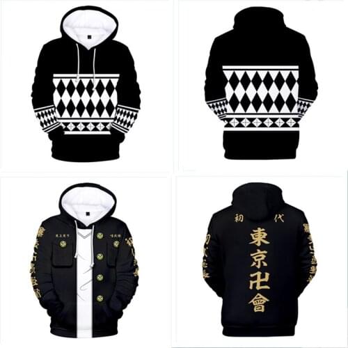 3D Print Creative Men Boy Hoodies Cosplay Tokyo Revengers Sweatshirt Harajuku Sweatshirt Hoodie Boy Girls Anime Clothes Pullover