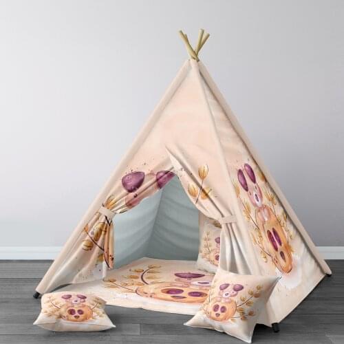 Play Tent for Kids Wigwam Portable Indoor Playground Tents Children Bedrooms Beige Puppy Dog Model 279