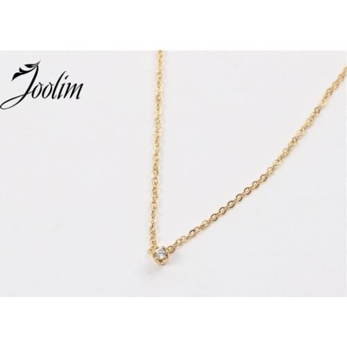 Joolim Jewelry PVD Gold Finish Symple Hand-made Loose Glass Pendant Necklace Stylish Stainless Steel Necklace