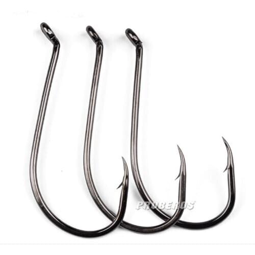 10 Pcs Carbon Steel Fishing Hooks Lead Jig Head 8 Sizes 1/0-8/0 Crank Hook Lure Worm Pesca for Soft Bait Tackle Accessories