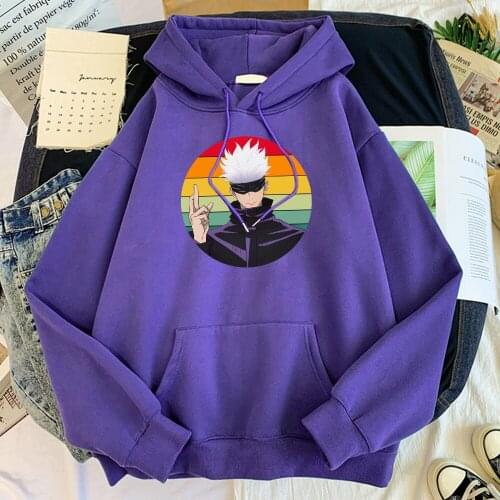 Jujutsu Kaisen Anime Hooded Sweatshirt Loose Hot Sale Tracksuit Male Hip Hop Streetwear Hoodie Men Fleece Oversized Pullover